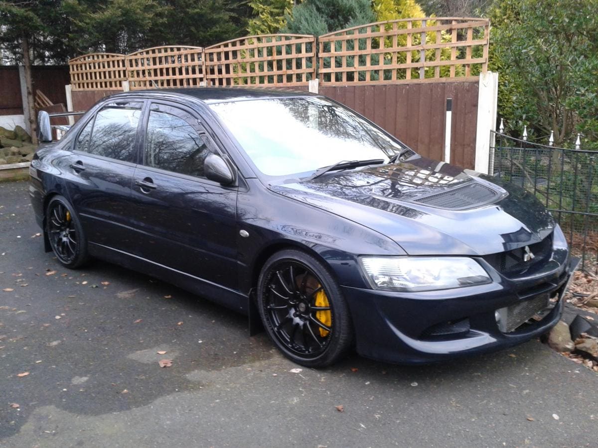 2004 Mitsubishi Lancer Evolution with 18x8 Team Dynamic Pro Race 1.2 wheels