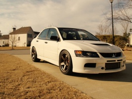 2004 Mitsubishi Lancer Evolution with 18x9.5 Rota P45R wheels