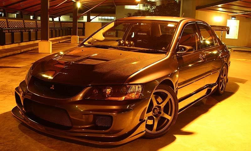 2003 Mitsubishi Lancer Evolution with 18x8.5 Prodrive GC-05 wheels