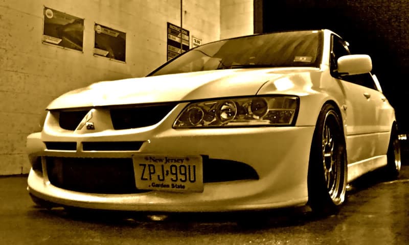 2004 Mitsubishi Lancer Evolution with 18x9.5 Linea Corse LeMan wheels