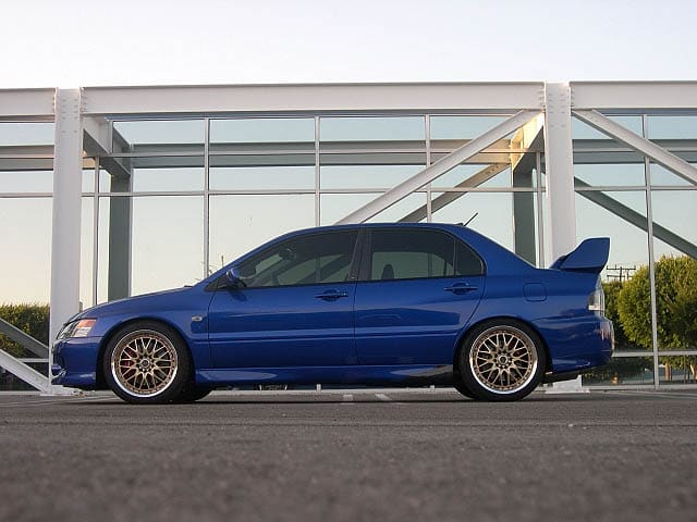 2004 Mitsubishi Lancer Evolution with 18x9 Volk GT-U wheels