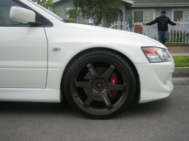 2004 Mitsubishi Lancer Evolution with 19x8.5 Volk Racing Gunmetal TE37 wheels