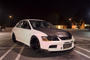 2004 Mitsubishi Lancer Evolution with 17x9.5 Volk Racing CE28 wheels