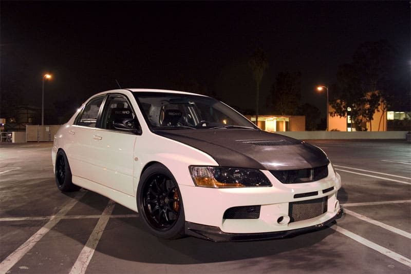 2004 Mitsubishi Lancer Evolution with 17x9.5 Volk Racing CE28 wheels