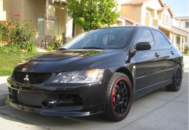 2003 Mitsubishi Lancer Evolution with 18x8.5 Volk Racing CE28 wheels
