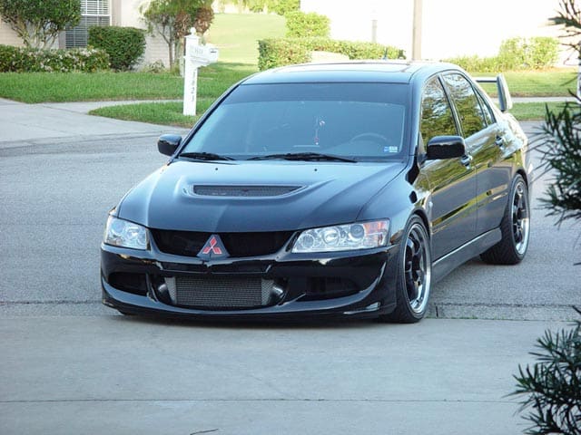 2008 Mitsubishi Lancer Evolution with 18x9 Rota D2 wheels