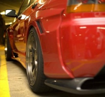 2008 Mitsubishi Lancer Evolution with 18x10.5 Volk Racing SE37K wheels