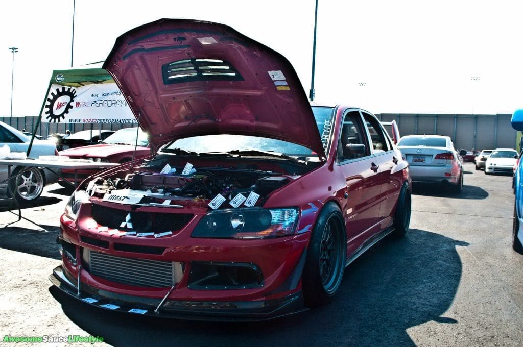 2005 Mitsubishi Lancer Evolution with 18x10 XXR 521 wheels