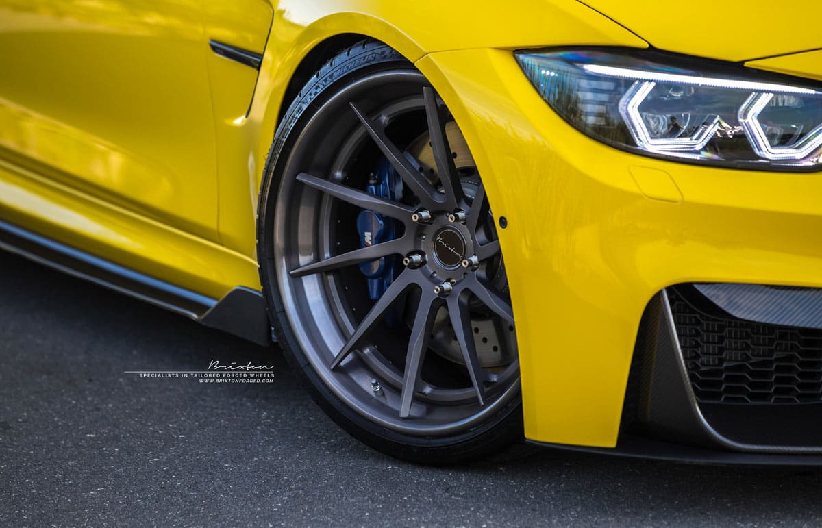 2016 BMW M3 with 20x10 Brixton R10D Targa wheels
