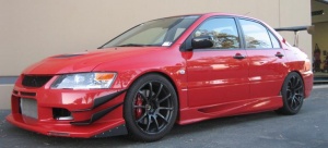 2008 Mitsubishi Lancer Evolution with 18x9 Advan RS wheels
