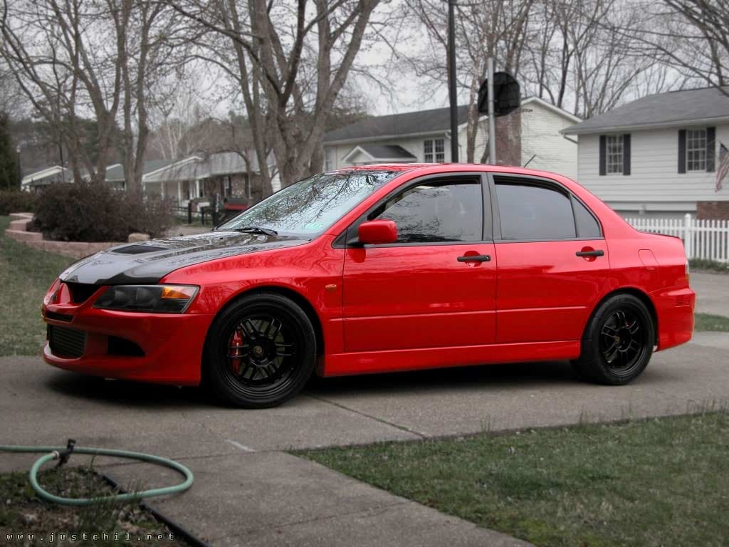 2003 Mitsubishi Lancer Evolution with 17x8.5 Enkei RPF1 wheels