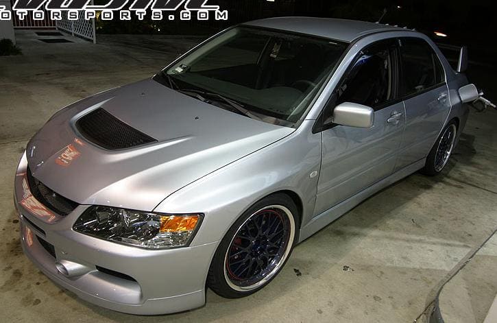 2004 Mitsubishi Lancer Evolution with 18x9 Volk GTU wheels