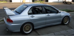 2008 Mitsubishi Lancer Evolution with 17x9 BBS LM wheels