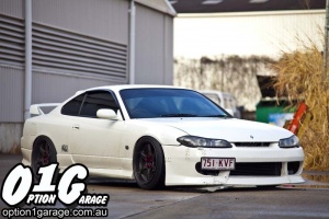 2000 Nissan S15 with 18x9.5 Rota GR6-2R wheels