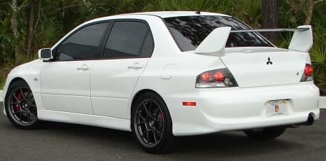 2003 Mitsubishi Lancer Evolution with 18x9 WedsSport TC-005 wheels