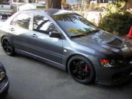 2006 Mitsubishi Lancer Evolution with 18x8.5 Axis Super Hiro wheels