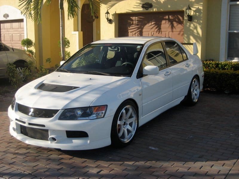 2008 Mitsubishi Lancer Evolution with 18x8.5 GP Sport Gravity Gullflame wheels