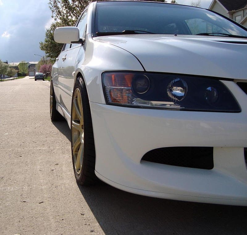 2005 Mitsubishi Lancer Evolution with 18x8.5 Work Emotion XC-8 wheels