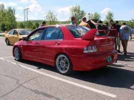 2003 Mitsubishi Lancer Evolution with 18x8.5 Enkei RPF-1 wheels