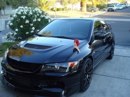 2008 Mitsubishi Lancer Evolution with 18x9 Rota G-force wheels