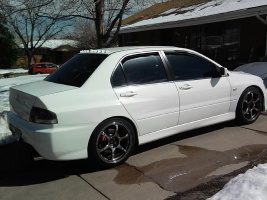 2006 Mitsubishi Lancer Evolution with 18x9 Advan RGII wheels