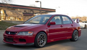 2005 Mitsubishi Lancer Evolution with 17x9.5 WedsSport TC 105N wheels