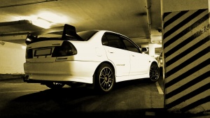 2004 Mitsubishi Lancer Evolution with 17x8 OZ Superleggera wheels