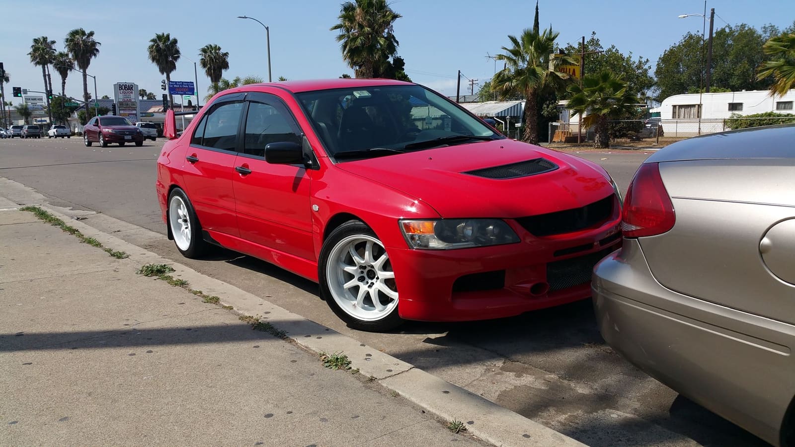 2006 Mitsubishi Lancer Evolution with 17x9.5 Work XD9 wheels
