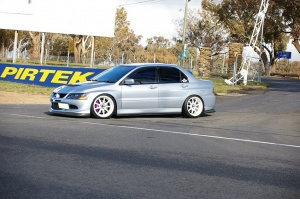2008 Mitsubishi Lancer Evolution with 18x10 Work Emotion XD9 wheels