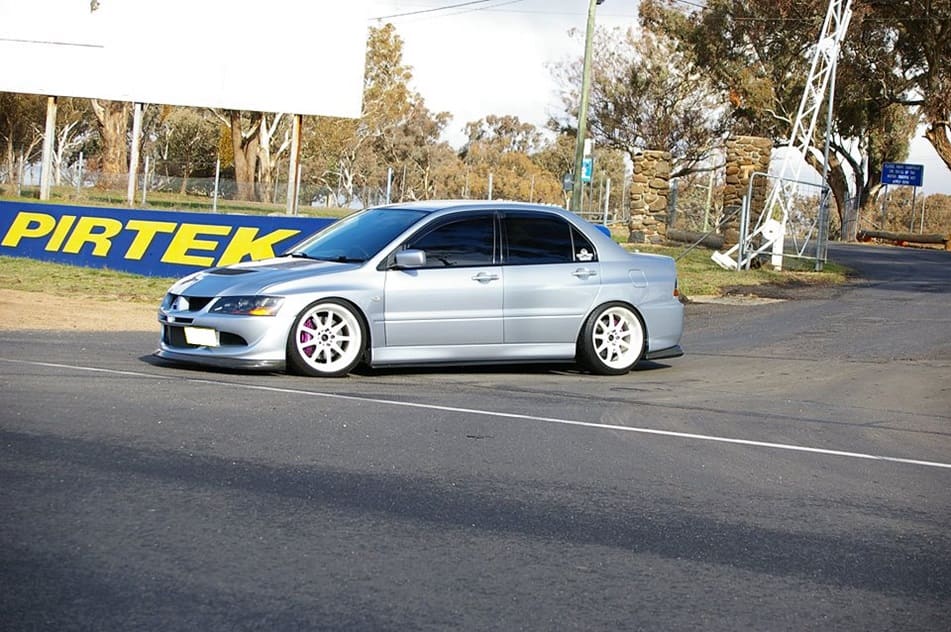 2008 Mitsubishi Lancer Evolution with 18x10 Work Emotion XD9 wheels