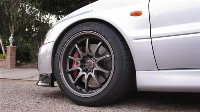 2004 Mitsubishi Lancer Evolution with 17x9.5 Volk Racing CE28N wheels