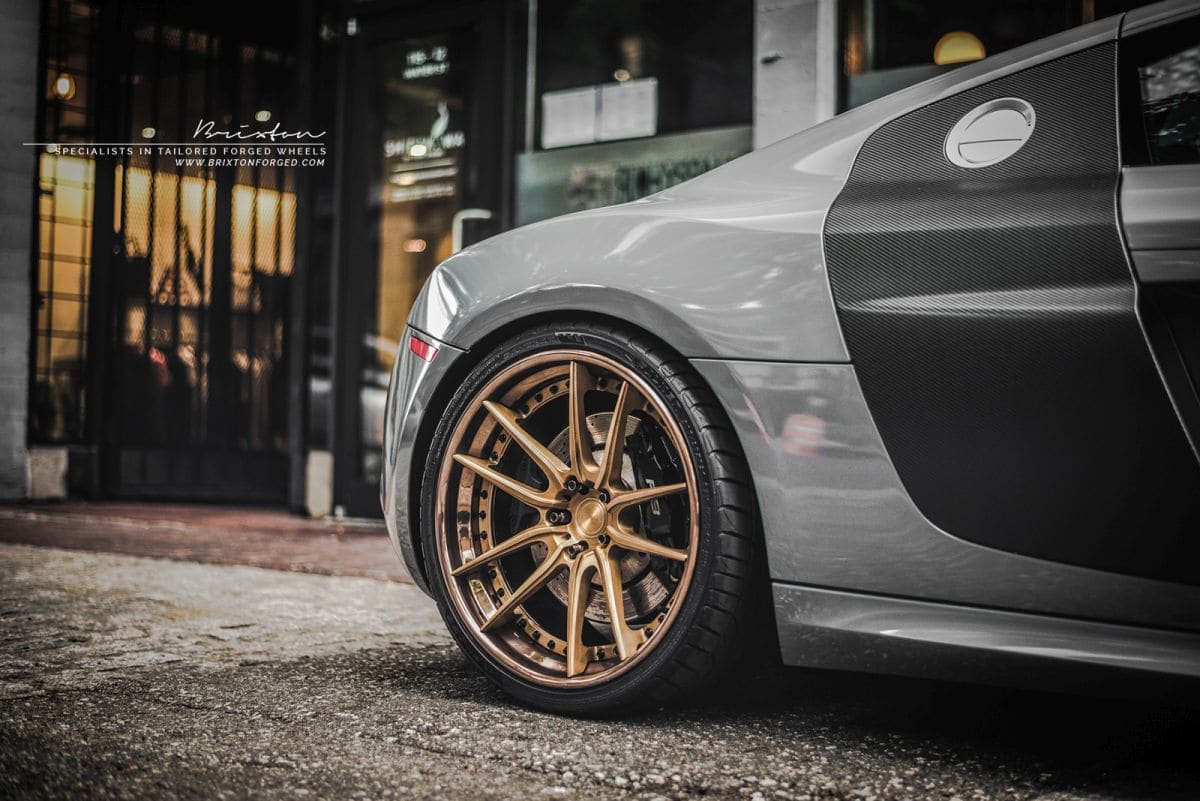 2015 Audi R8 with 20x9 Brixton M53 Targa wheels