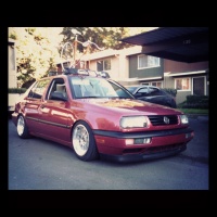 1996 Volkswagen Jetta with 15x8.25 drag dr44 wheels
