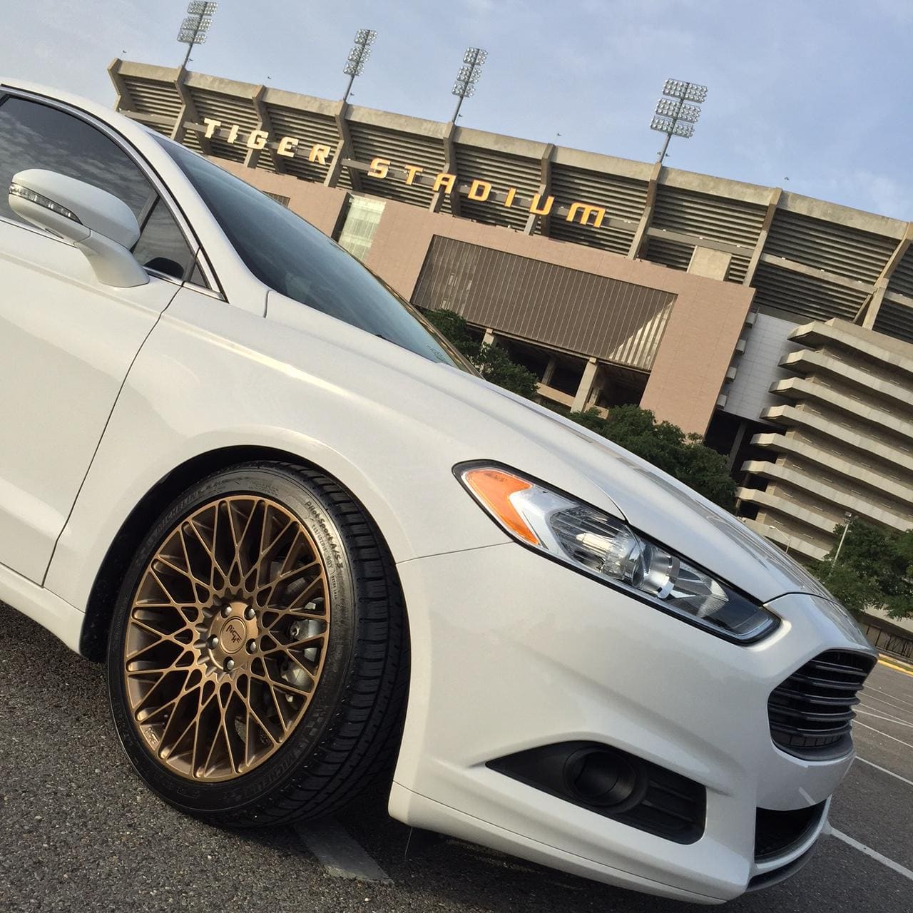 2014 Ford Fusion with 19x8.5 Niche Citrine M155 wheels