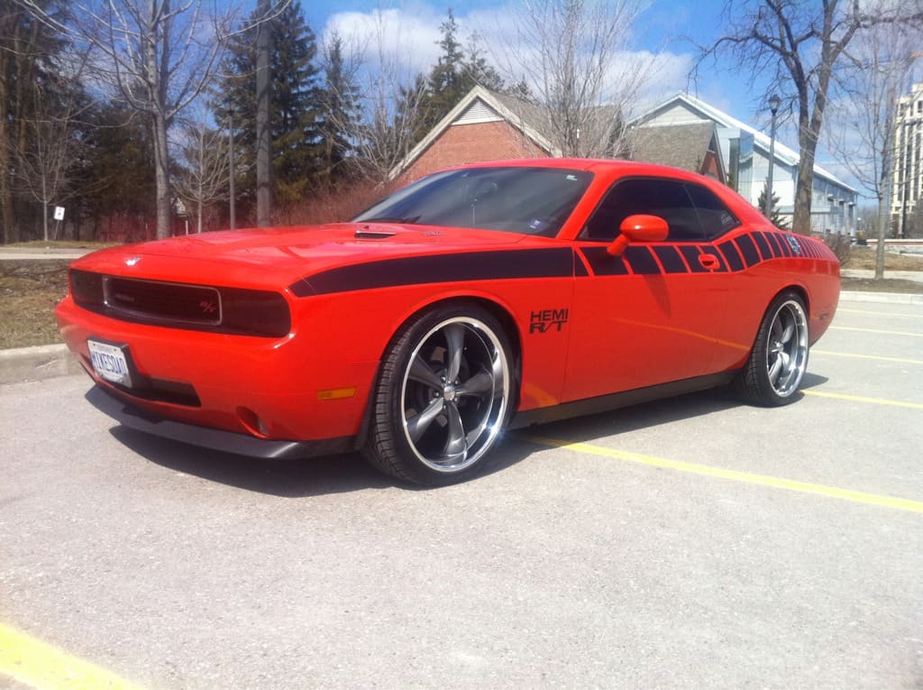 2010 Dodge Challenger with 22x9.5 Boss 338 wheels