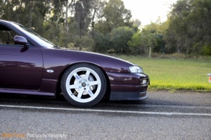 1998 Nissan S14 with 17x9 Rays TE37 wheels