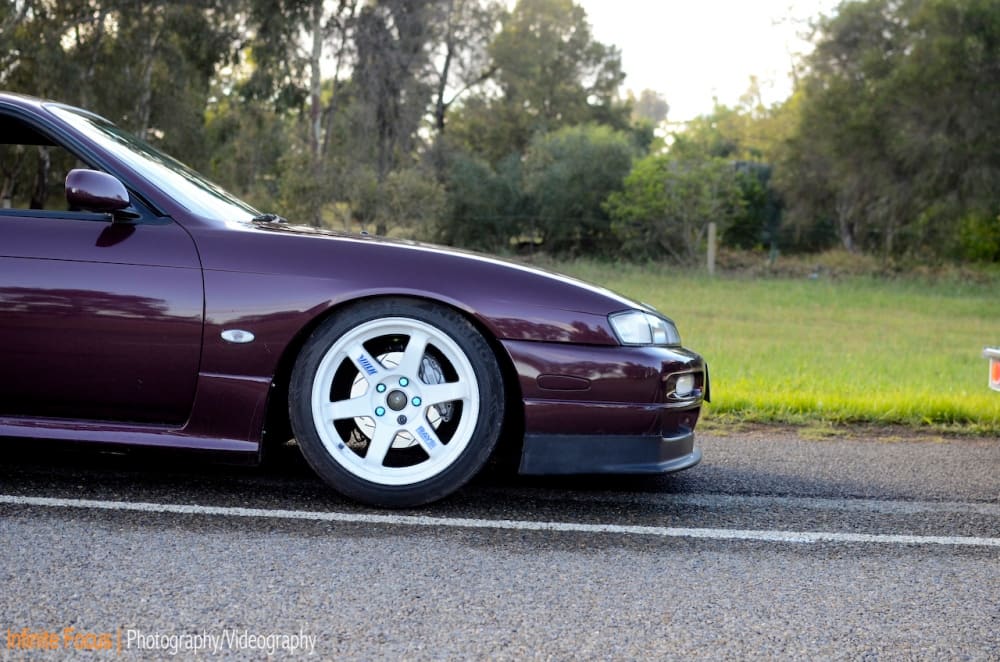 1998 Nissan S14 with 17x9 Rays TE37 wheels