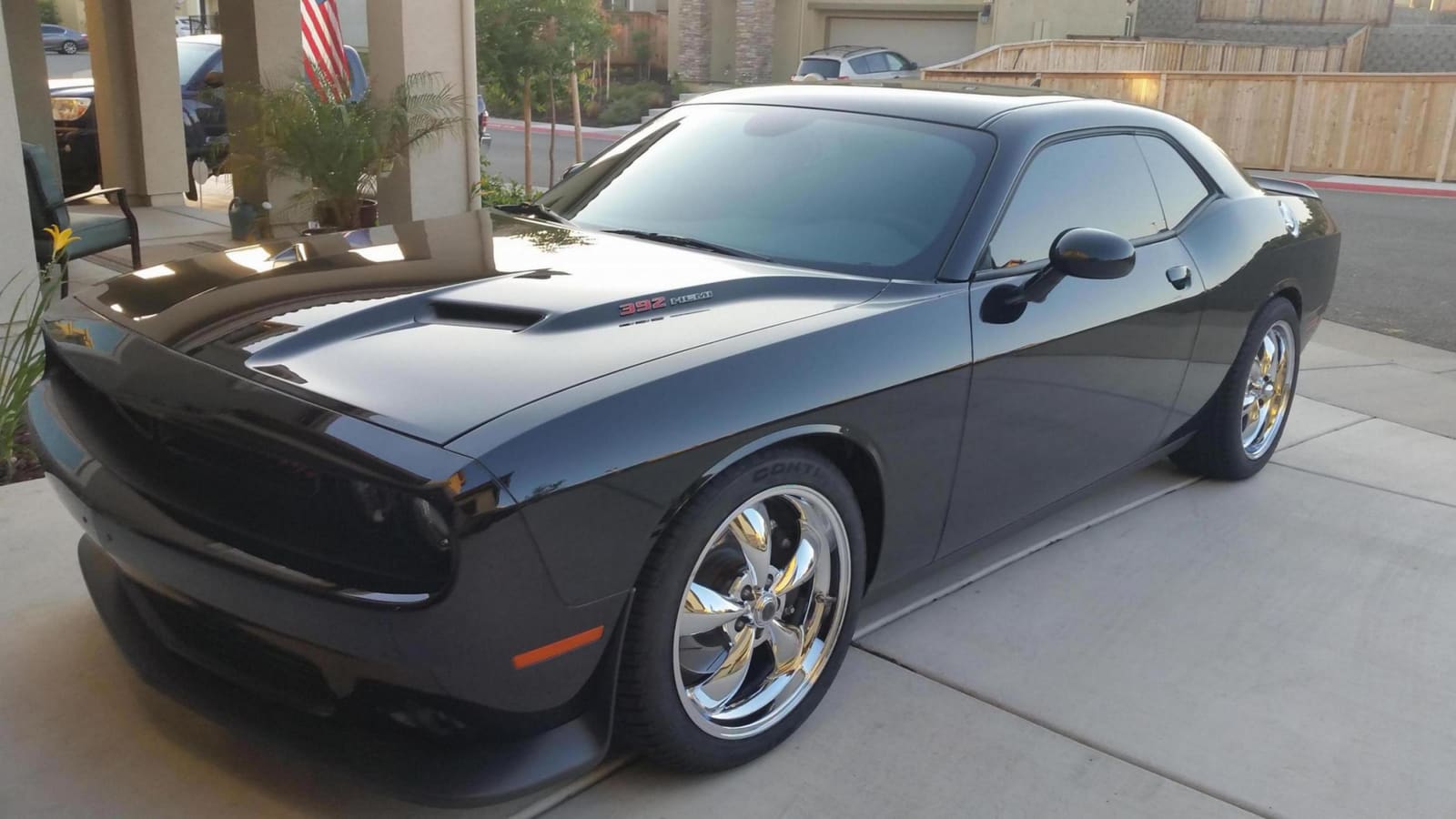 2015 Dodge Challenger with 20x8.5 American Racing Torq Thrust M wheels