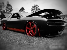 2015 Dodge Challenger with 22x9 Vossen CV3 wheels