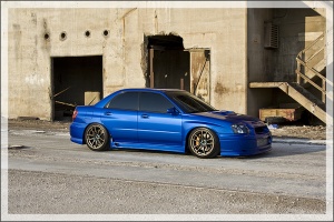 2004 Subaru Impreza WRX STi with 18x9.5 Work Wheels Emotion CR Kai wheels