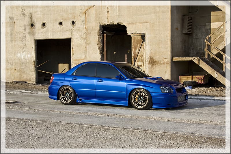 2004 Subaru Impreza WRX STi with 18x9.5 Work Wheels Emotion CR Kai wheels