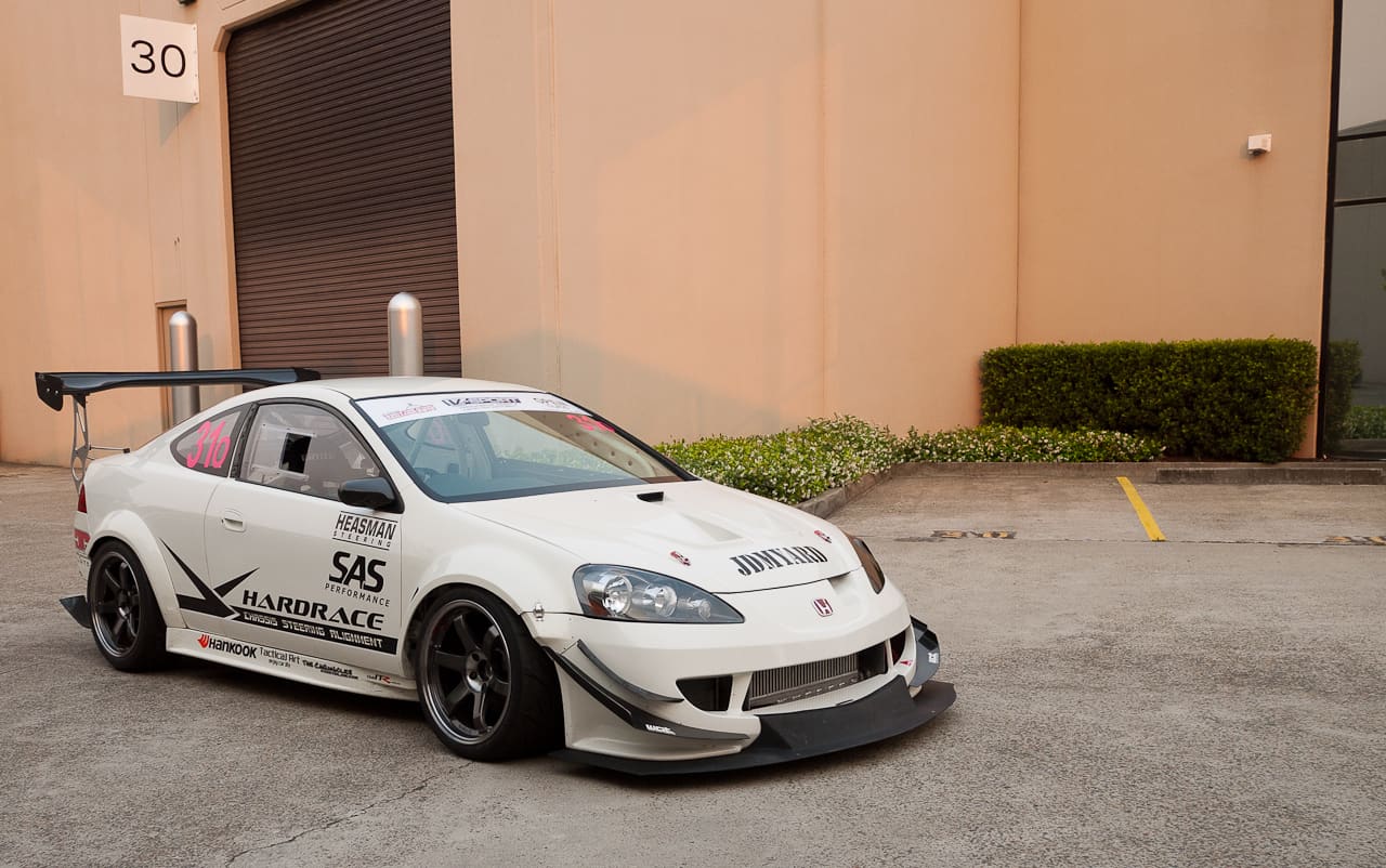 2005 Acura RSX with 18x11 Volk TE37 SL wheels