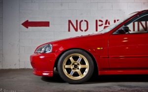 2000 Honda Civic with 15x7 Volk TE37 wheels