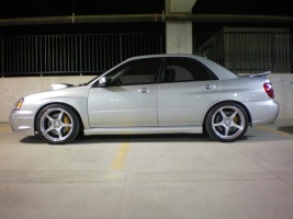 2004 Subaru Impreza WRX STi with 18x9 RoJa Formula 5 wheels