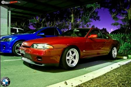 1990 Nissan R31-R34 Skyline 2dr with 17x8 Work Equip wheels