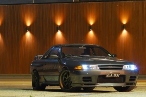 1994 Nissan R31-R34 Skyline GT-R with 18x10 Work XD9 wheels