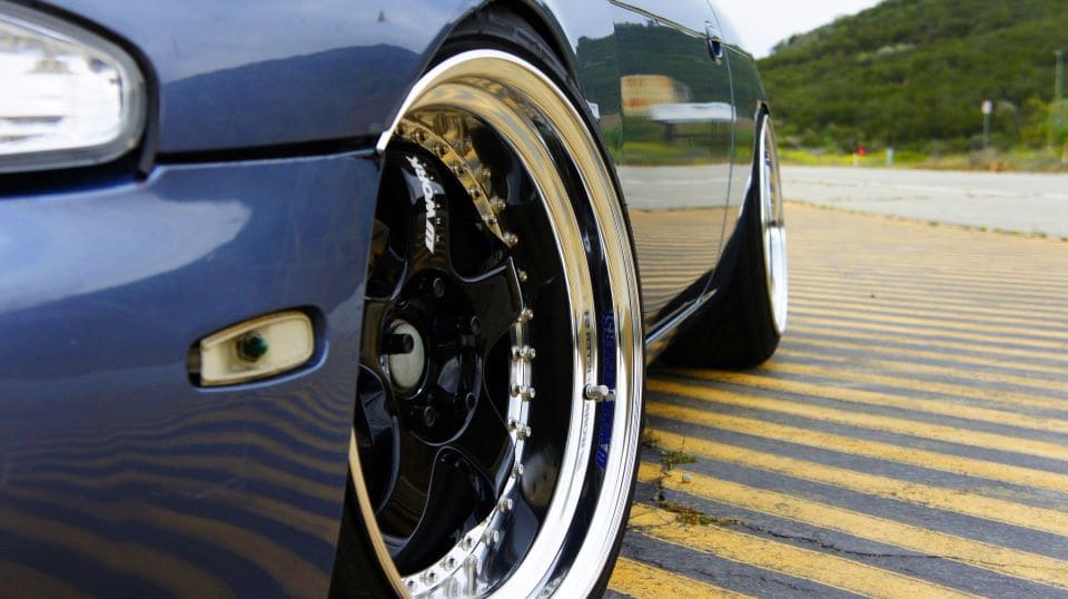 1995 Nissan S14 with 18x9.5 work Miester s1 wheels