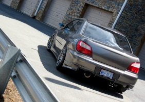 2003 Subaru Impreza WRX with 18x9 Rota G-Force wheels