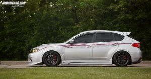 2008 Subaru Impreza WRX STi with 18x10 Yokohama Original Wheel Design Advan RZ wheels