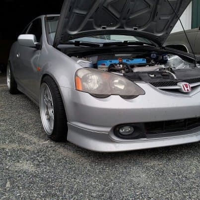 2002 Acura RSX with 17x9 enkei rpf1 wheels